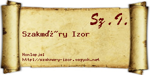 Szakmáry Izor névjegykártya